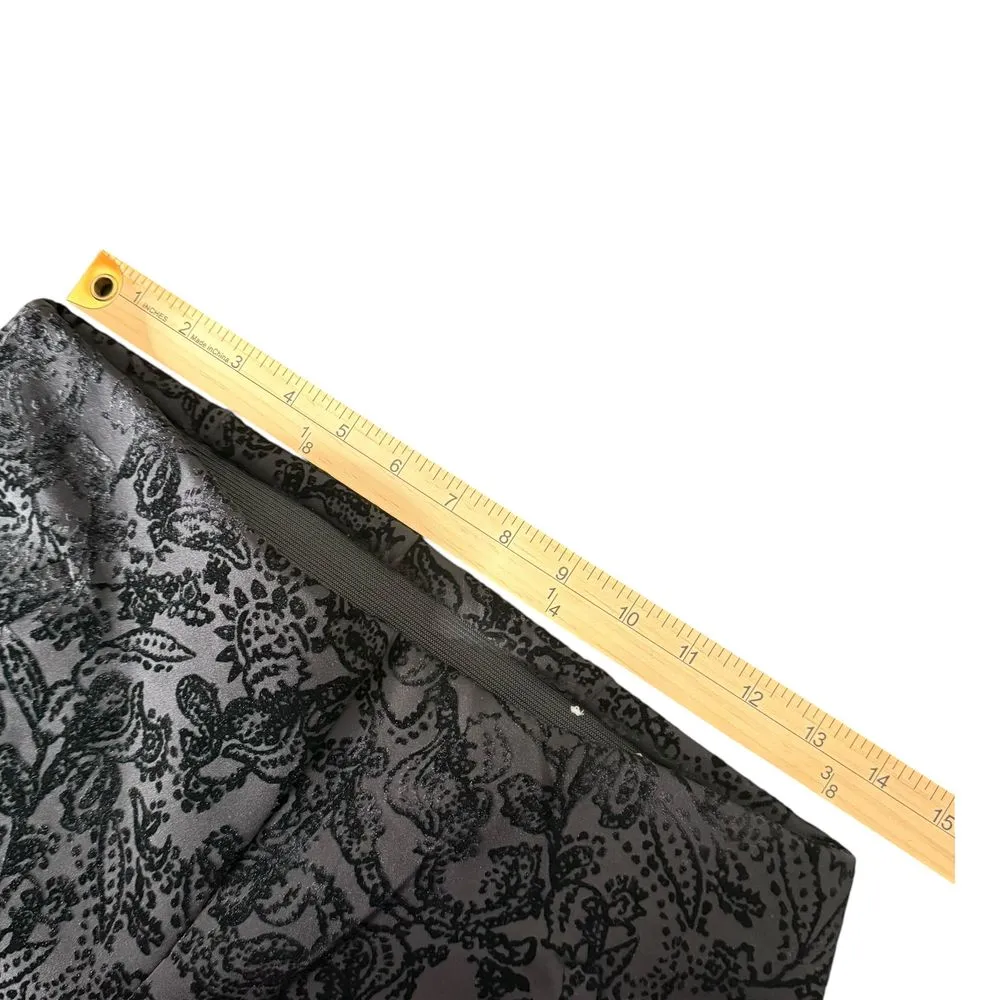 Chico's 00‎ Slimming Black Floral Velvet Flocked Ankle Pants Women US XS Burnout - Image 8