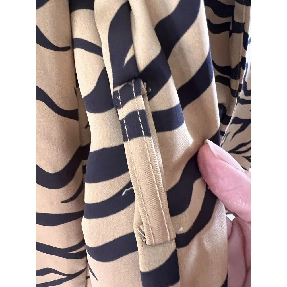 Scotch & Soda Wrap Printed Satin Blazer Missing Belt Size Large - Image 13