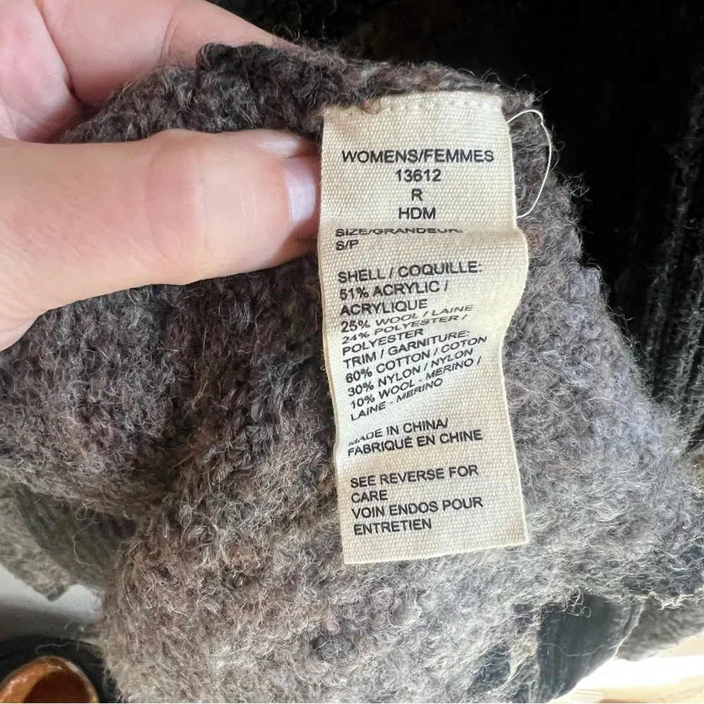 Chunky Open Long Sleeve Cardigan Sweater Gray Size S - Image 6