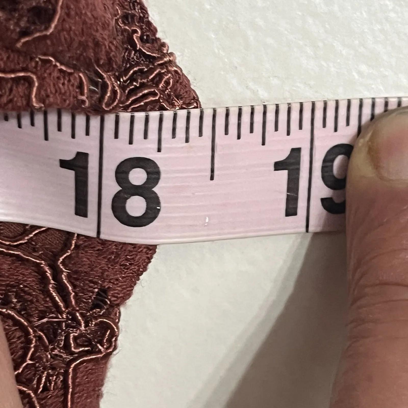 Express Women's Scalloped Lace Hem Long Sleeve Blouse Deep Red Size Small - Image 10