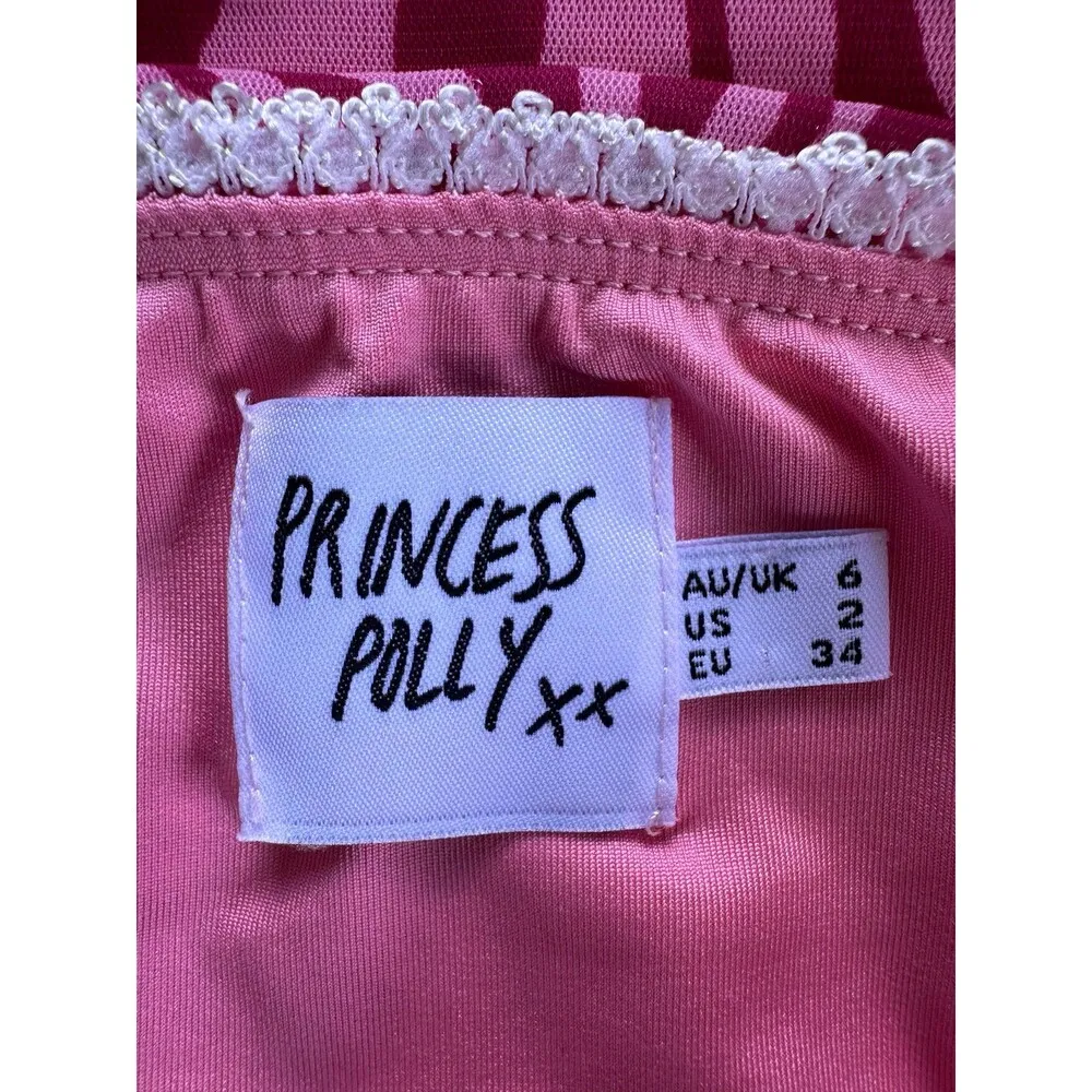 Princess Polly Lined Mesh Pink Zebra Stripes High Waisted Bodycon Mini Skirt 2 - Image 6