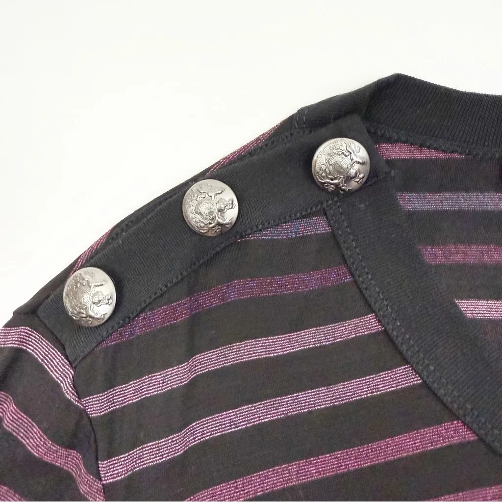 Veronica Beard Marcy Ruched Mini Dress Fuchsia Pink Multi Stripe Metallic Black - Image 9