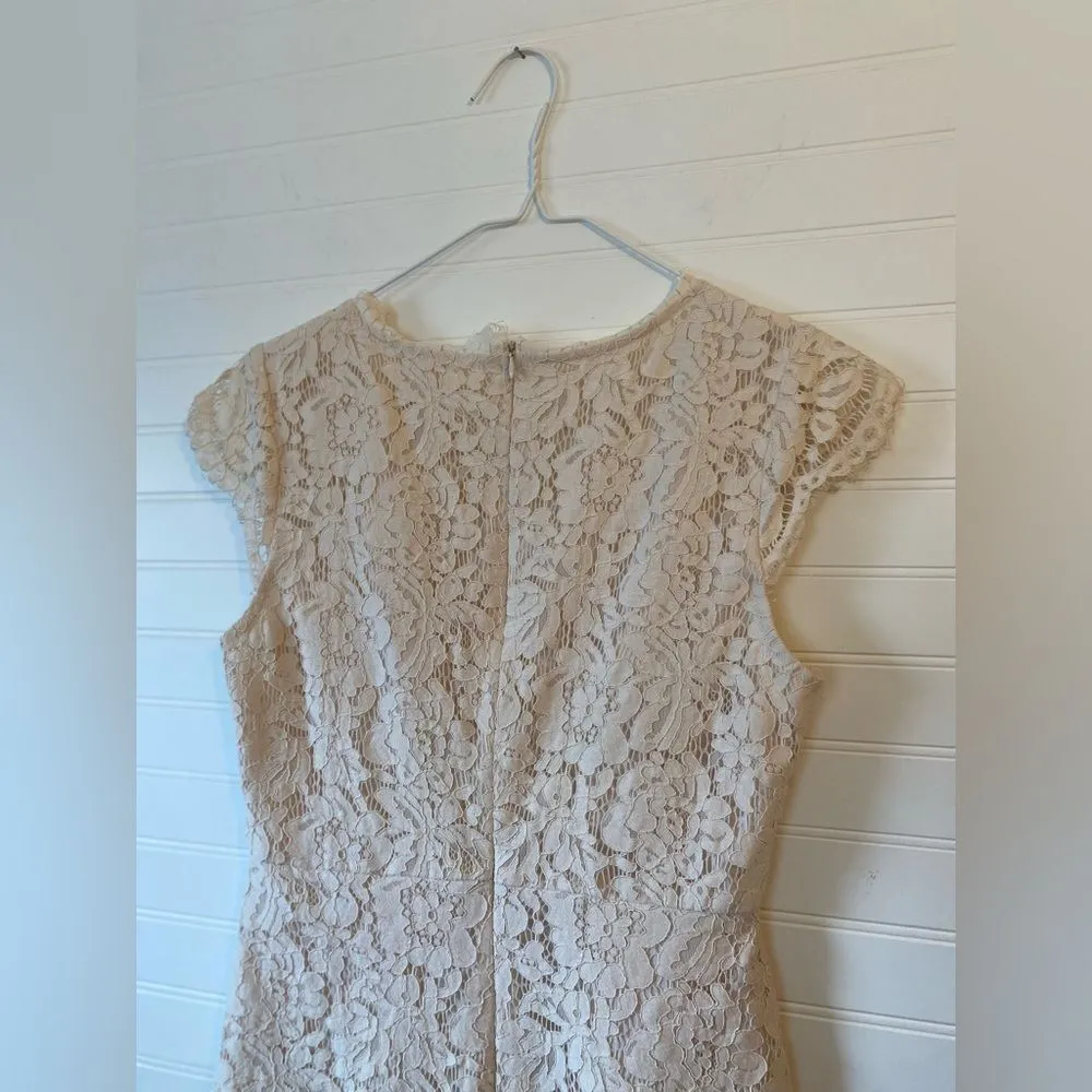 Jessakae Eyelet Lace Oatmeal Cream Dress Size M - Image 6