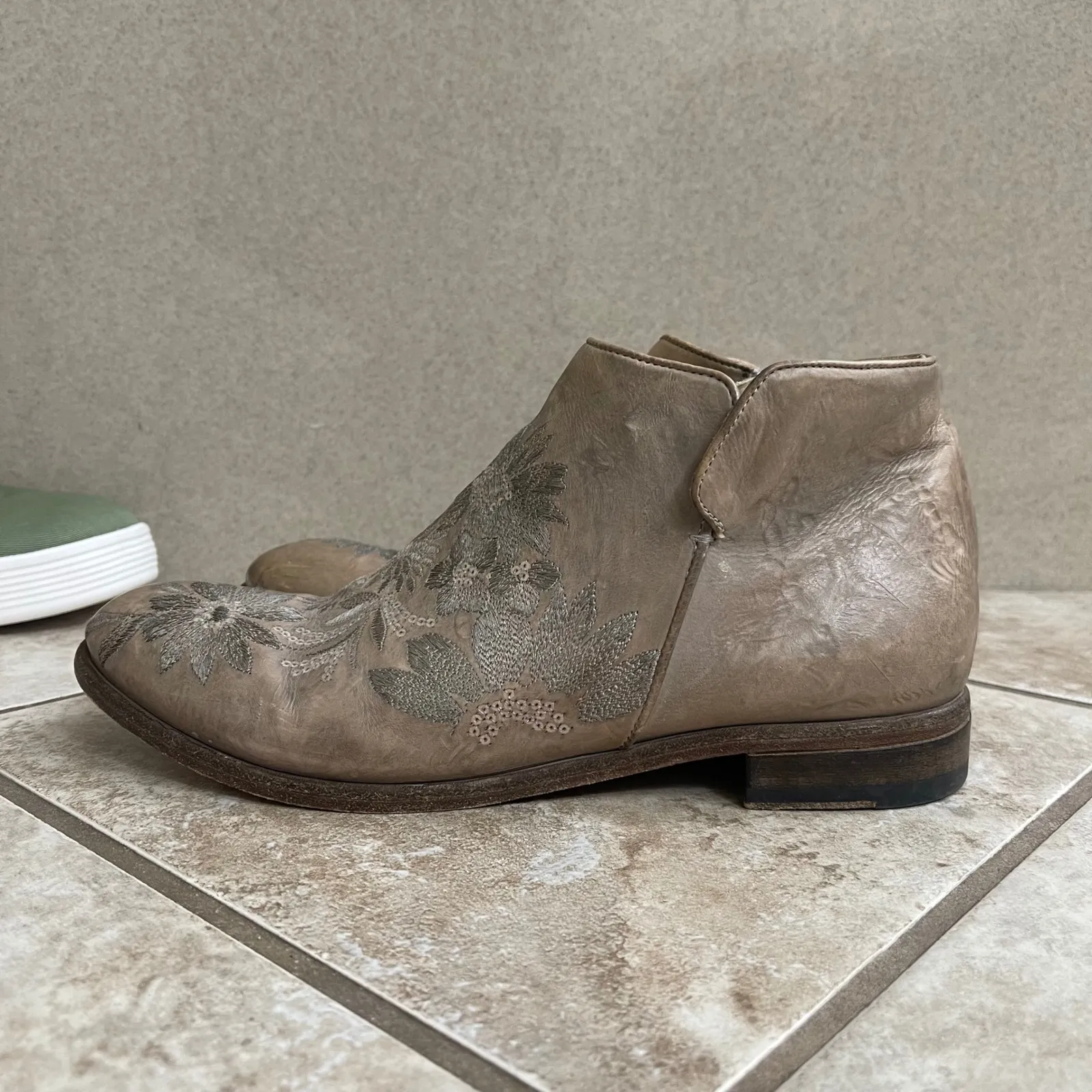 Ducanero Women's Embroidered Ankle Boots sz 41/usa 10Leather Zip Low Heel0 Pink - Image 2