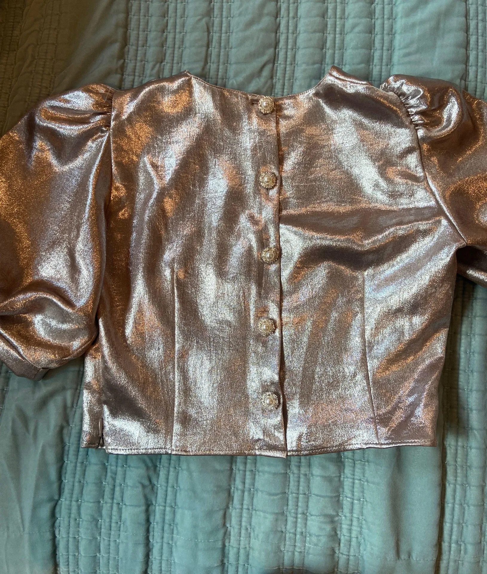 ZARA Metallic Silver Top - Image 2