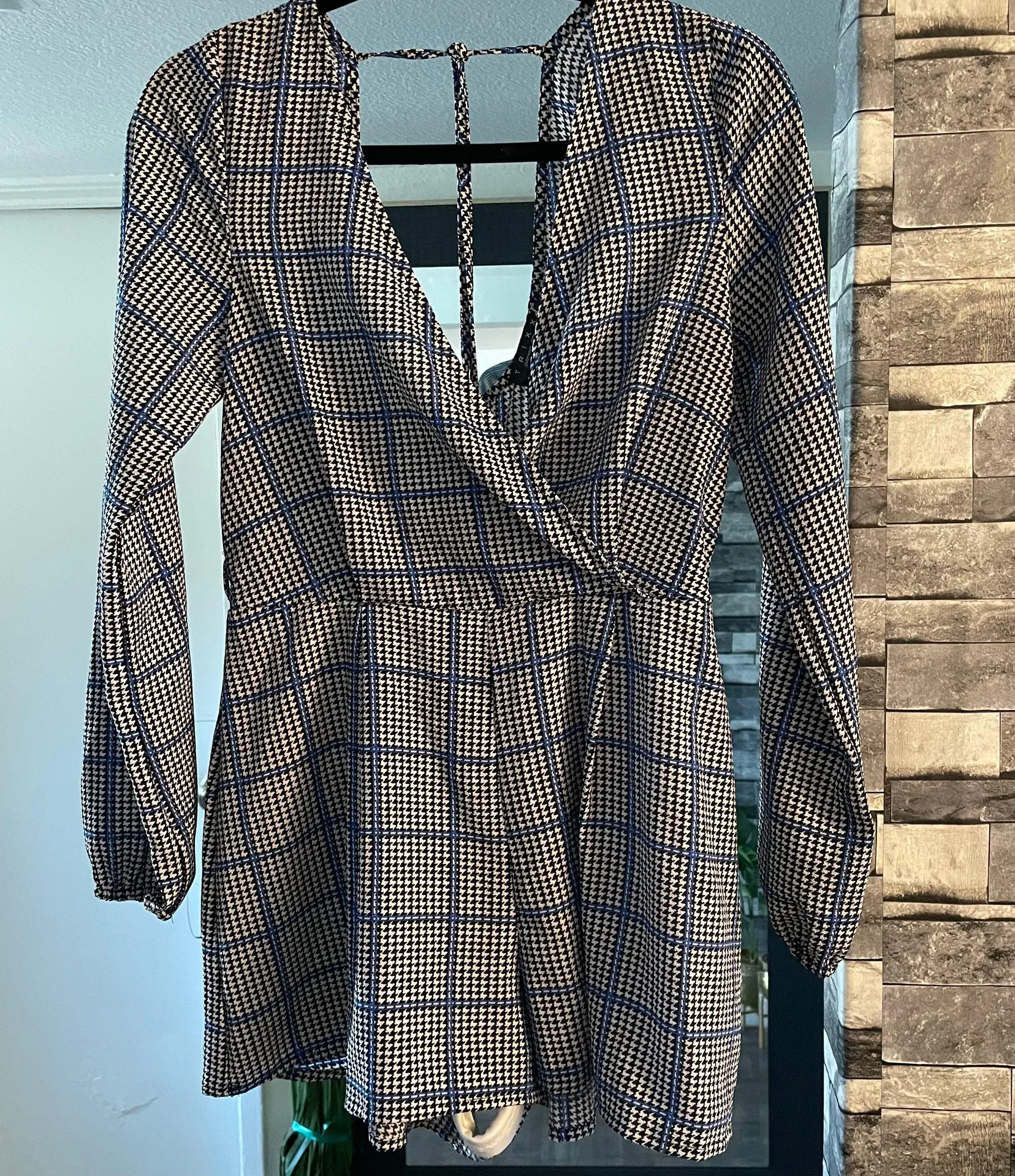 Trixxi plaid long sleeve romper - Image 2