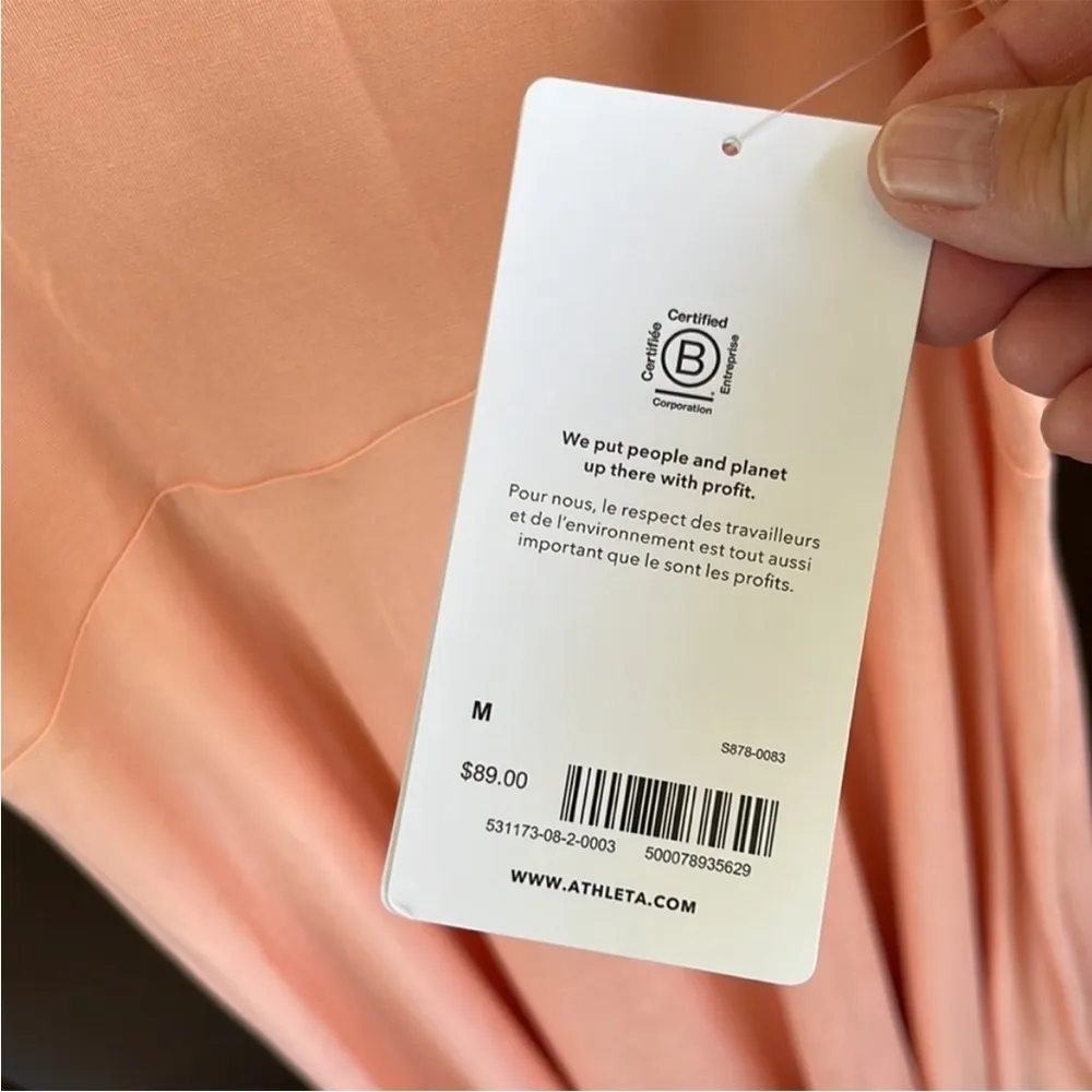 NWT Athleta Santorini Thera Dress Cactus Peach Size Medium - Image 6