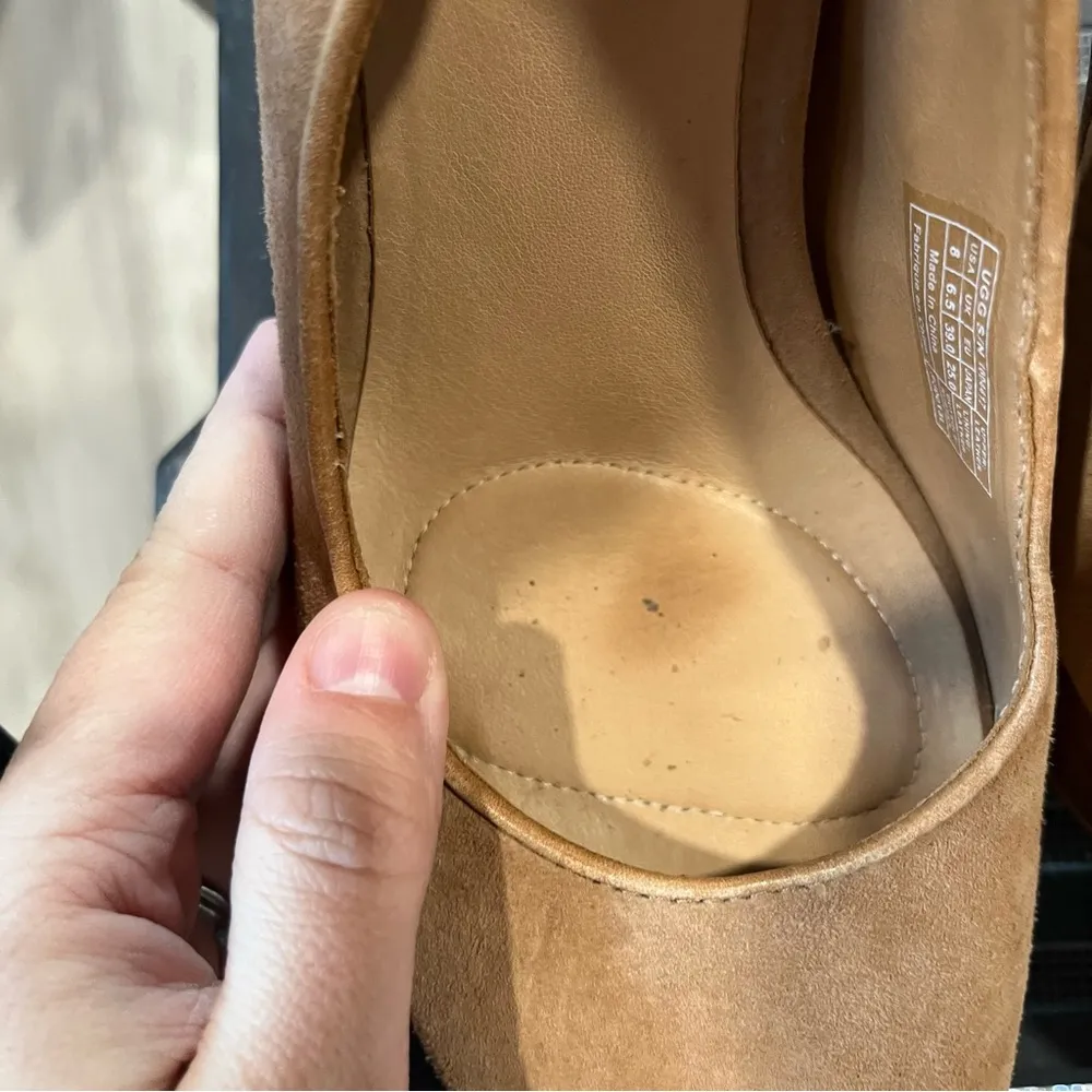 Johana Suede Tan Peep-Toe Slingback High Heel Sandals - Image 3