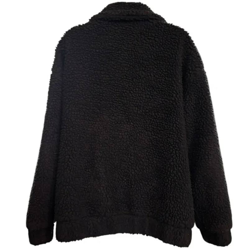 I.AM.GIA Pixie Teddy Sherpa Jacket Sz S Black Oversized - Image 2