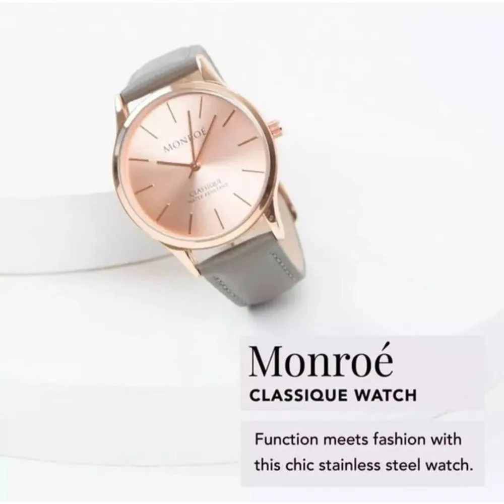 NWT Monroe Classique Rose Gold Watch with Dust Bag - Image 92