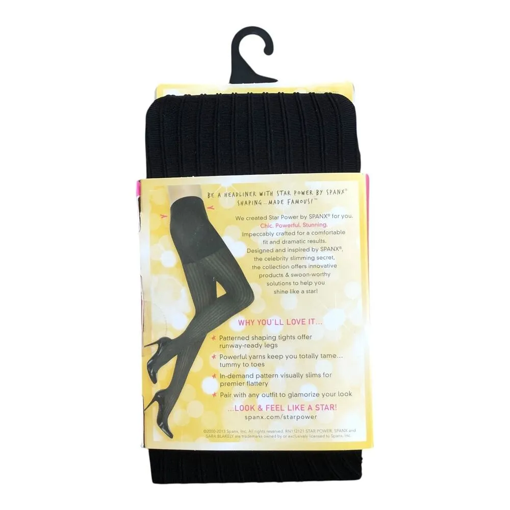 Spanx Star Power Center Stage Ribbed Row Patterned Shaping Tights Size C - Image 11