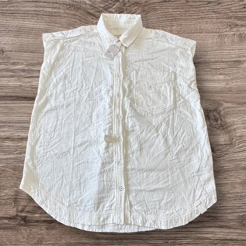 #57 NWT Free People Buddy Muscle Shirt in Clean Ivory - Image 4