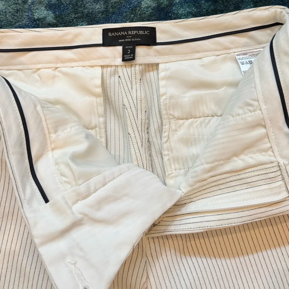 Banana Republic Sloan Fit Pinstripe Pants 2P Petite Slim Ankle Business Normcore - Image 4