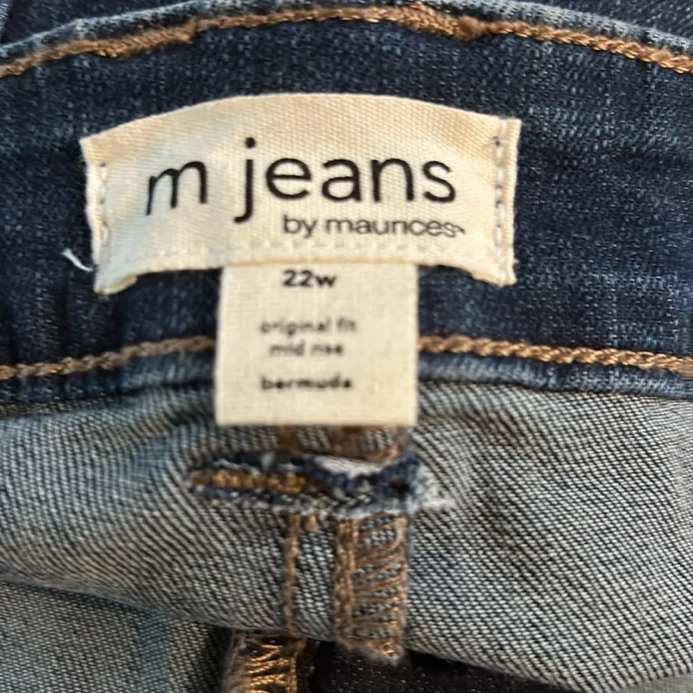 M Jeans By Maurice’s Classic Bermuda Shorts 22W Original Fit Stretch Dark Wash - Image 7