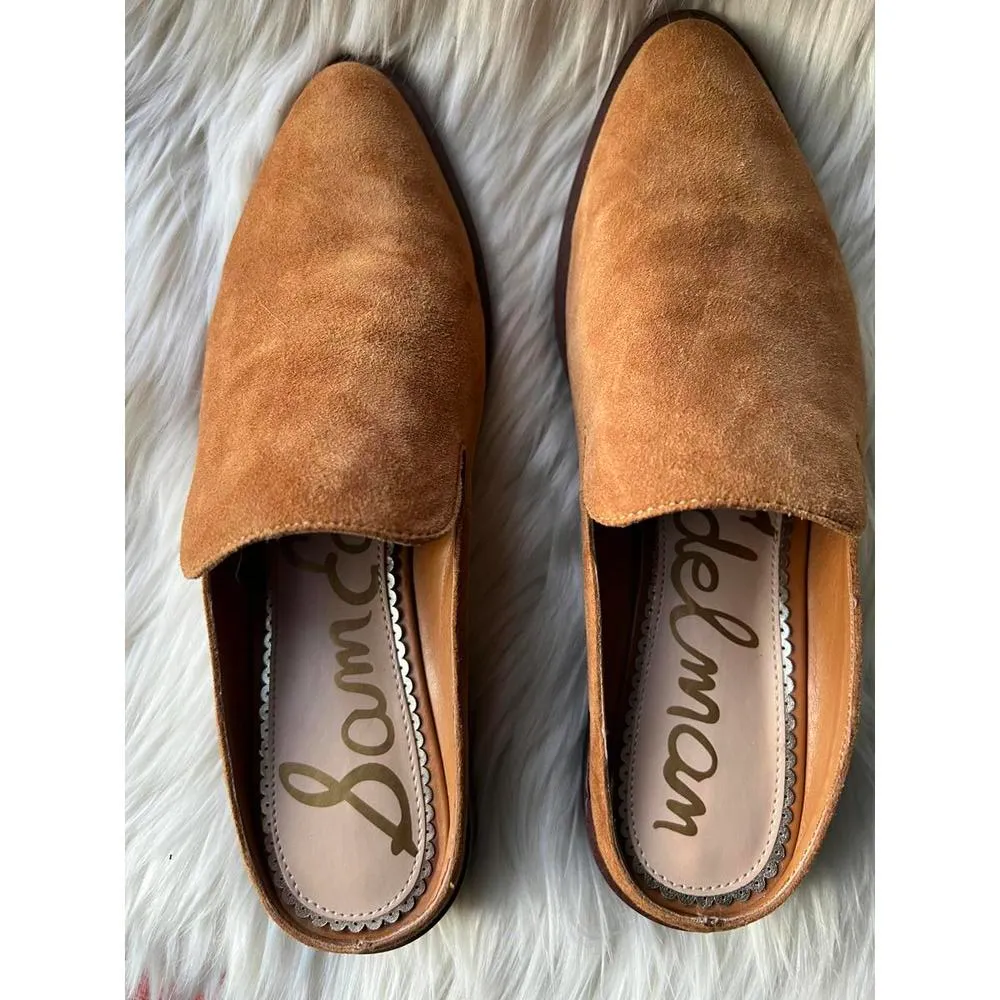 Stylish Sam Edelman Caramel Brown Suede Mules - Size 7 - Image 5
