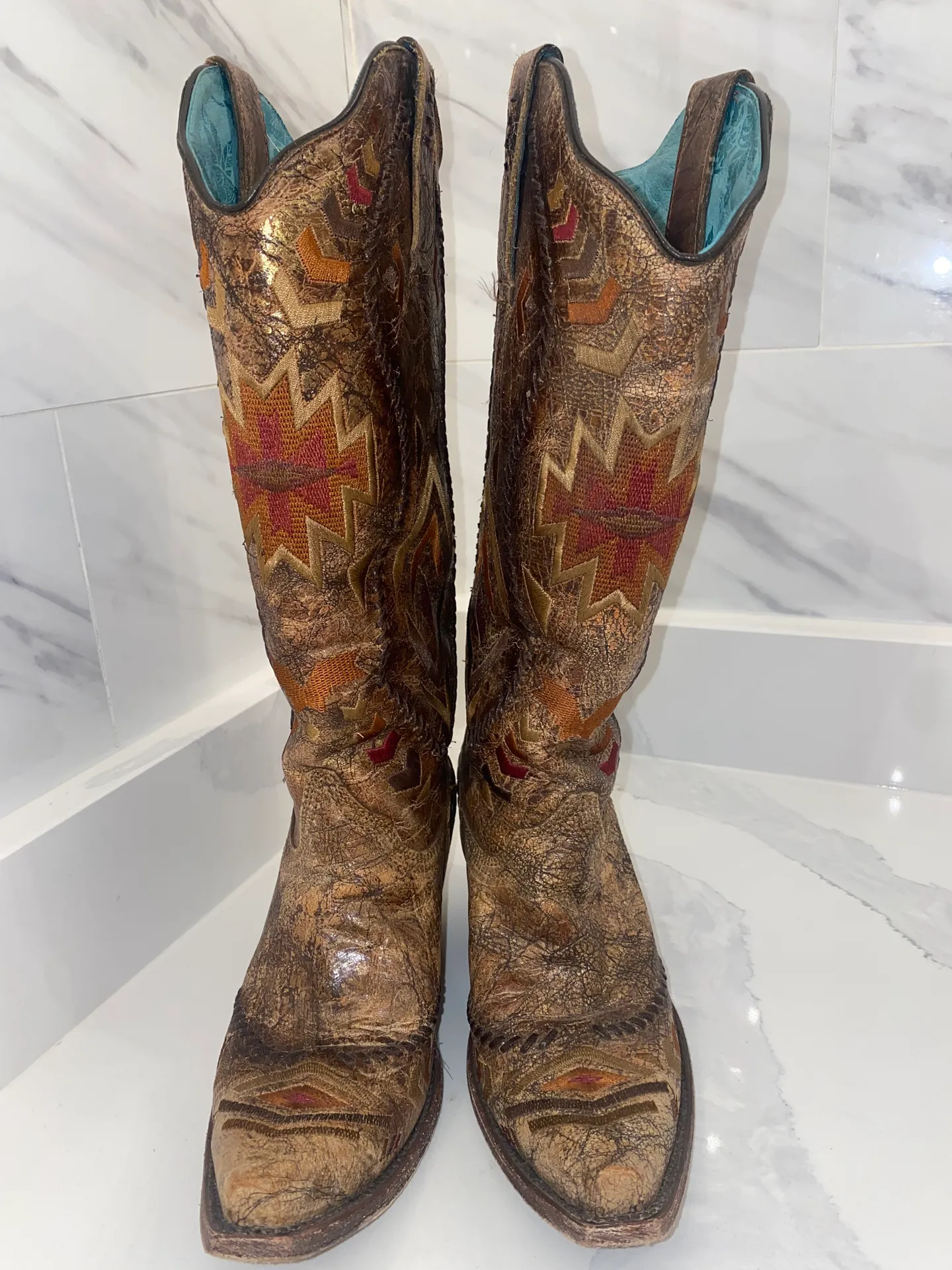 Aztec Snip Toe Cowgirl Boots - Image 3