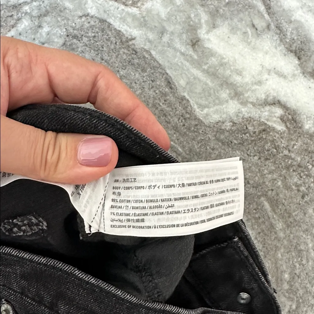 Abercrombie & Fitch Skinny High Rise Black Jeans Split Hem Sz 2 / 26 Regular - Image 9