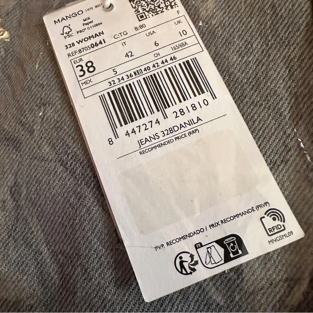 Mango Gray Danila Wide Leg Women's Jeans Sz‎ 6 - Image 7