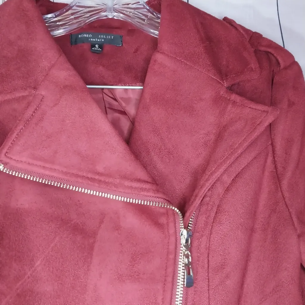 Romeo & Juliet Couture Faux Suede Moto Biker Jacket - Image 4