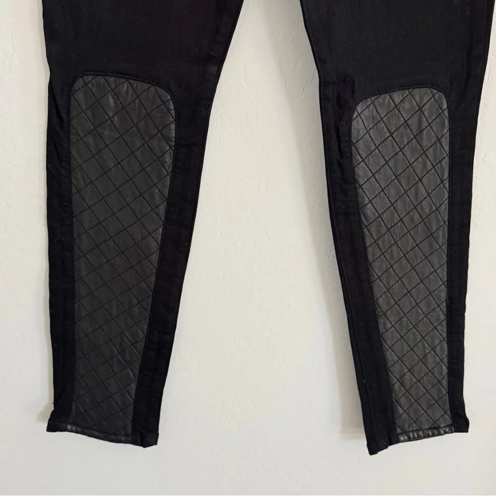 New Joe’s Corah Quilted Leather Panel Skinny Jeans Size 32 - Image 9