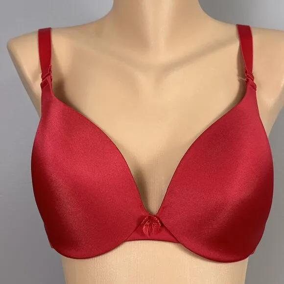 Playtex Secrets 4339 Perfect Plunge Lift Underwire Bra Size 36DD Red Molded - Image 1