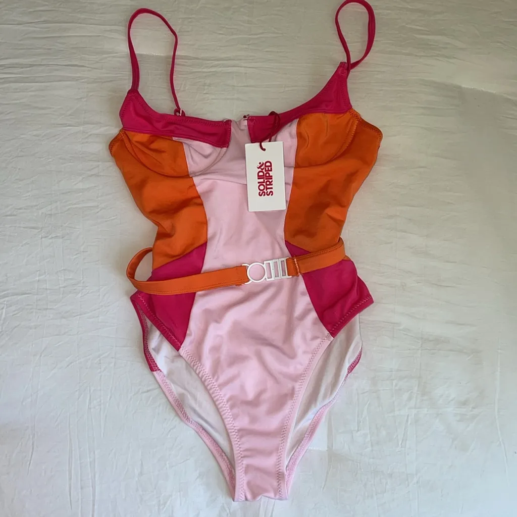 NWT Free People Solid & Striped Spencer Belted‎ One Piece $188 | Small - Image 5