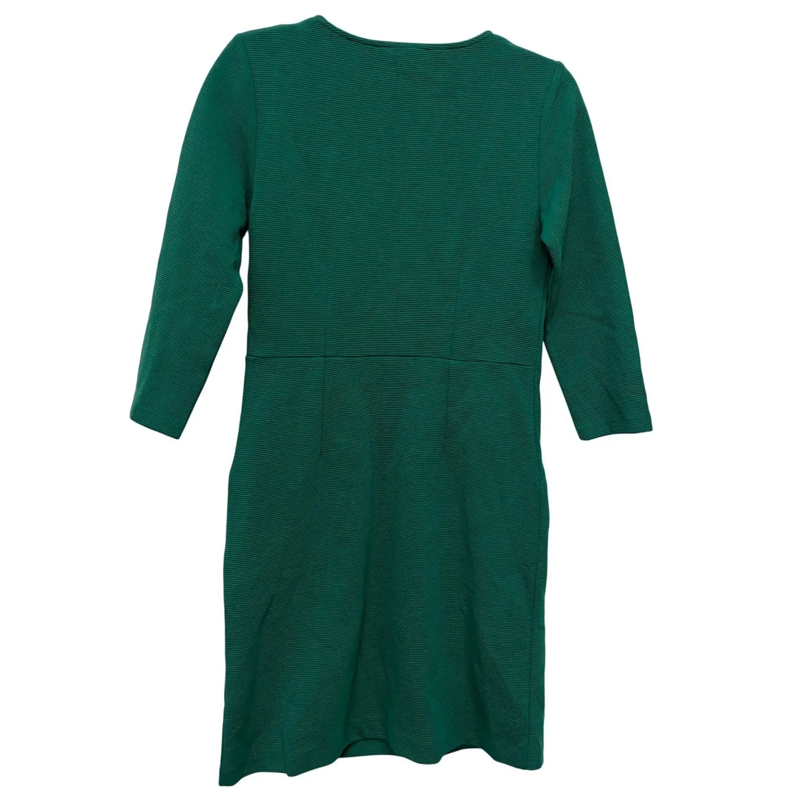 Boden Women's US 4 Green Ribbed Knit Dress Career Party Cocktail 3/4 Sleeve Work - Image 8
