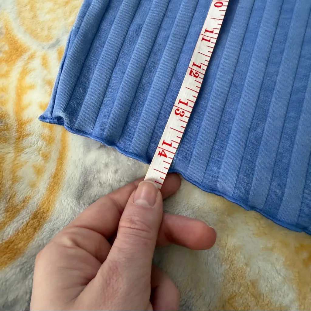 Offline by aerie blue ribbed cropped T shirt size medium - Image 5