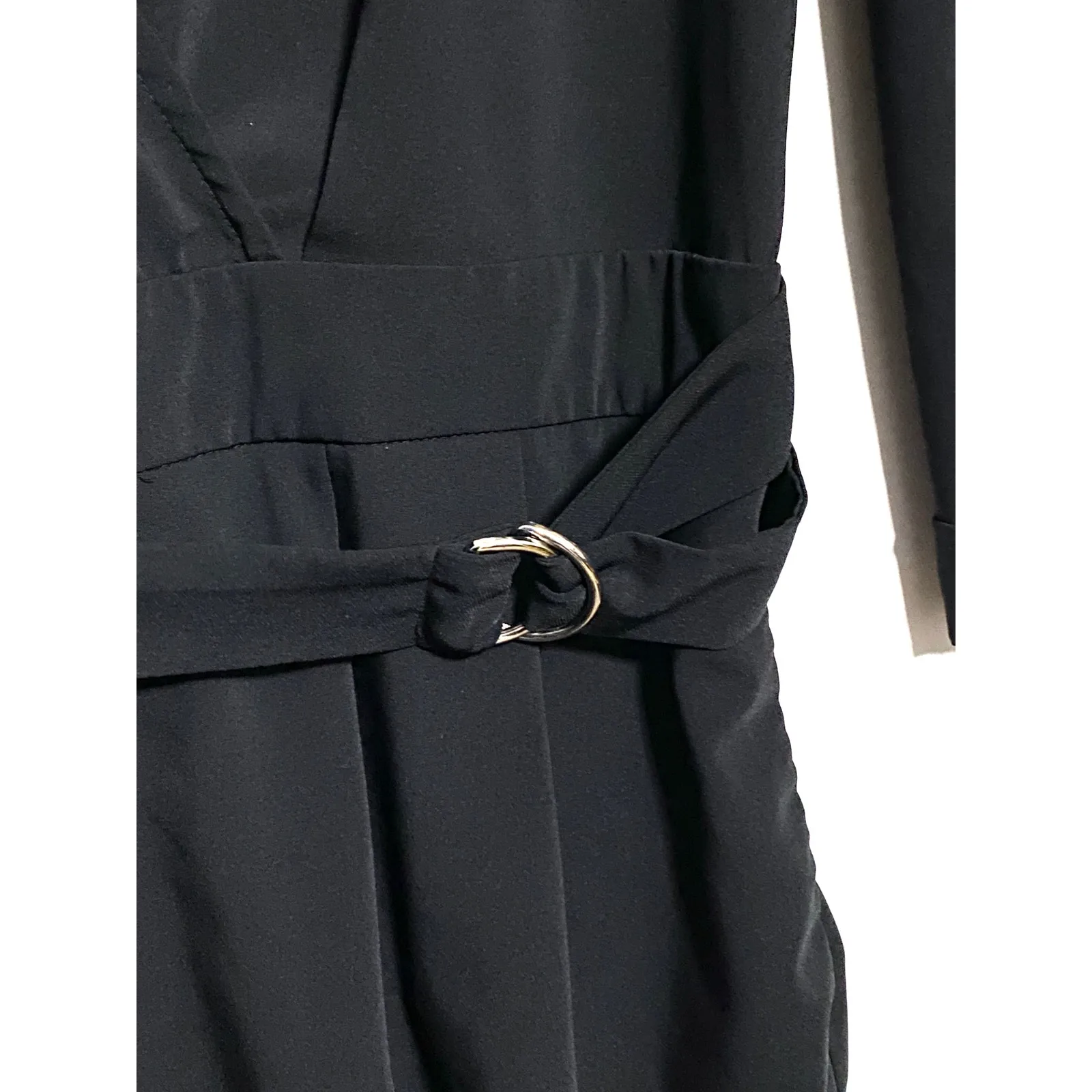 Mustard Seed Black Romper Womens L V Neck Open Back Soft Goth Dark Romantic Boho - Image 2