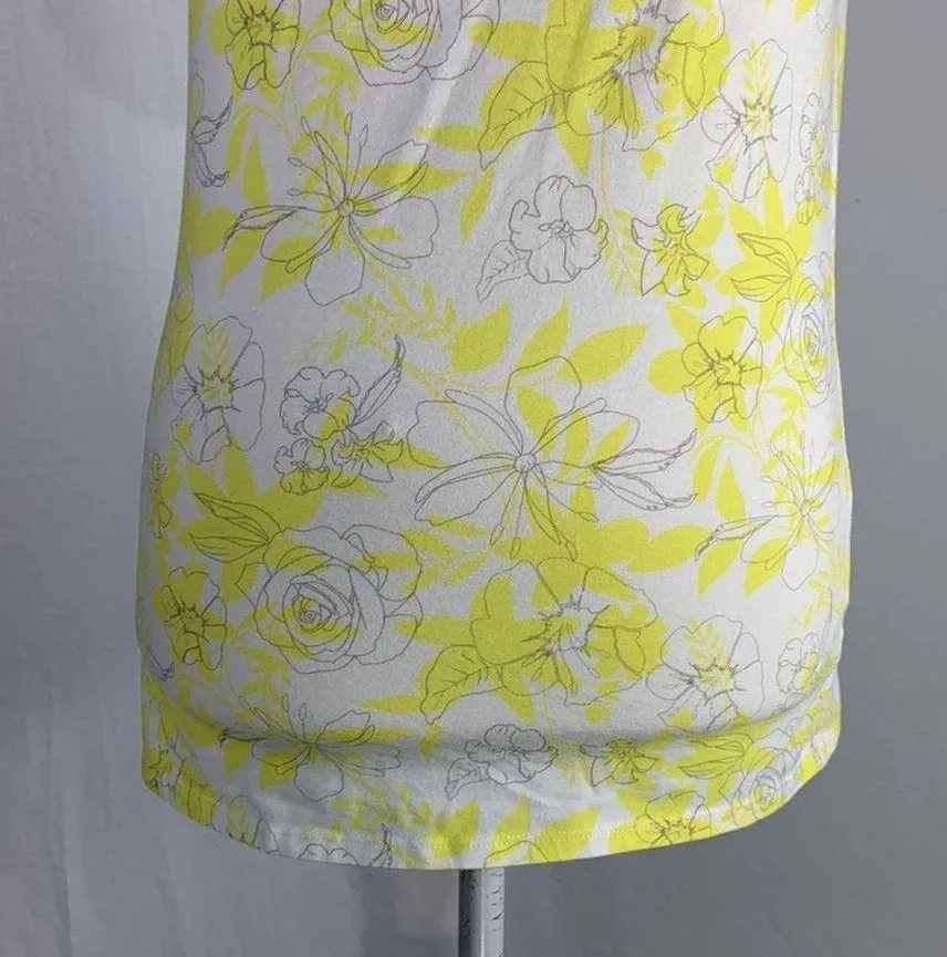 CO No Yank Yellow Floral Thin Strap Tank Top Size Small - Image 3