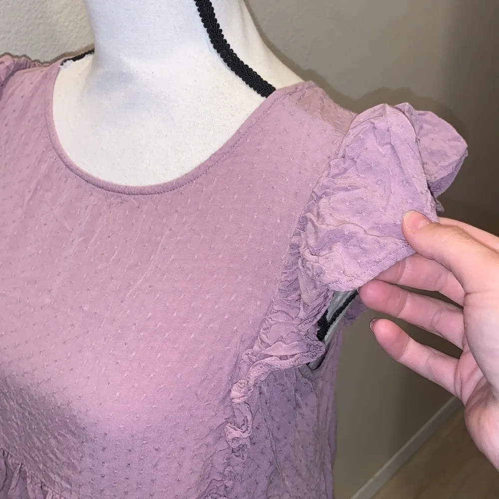 Kori purple ruffle sleeve summer mini dress - Image 6