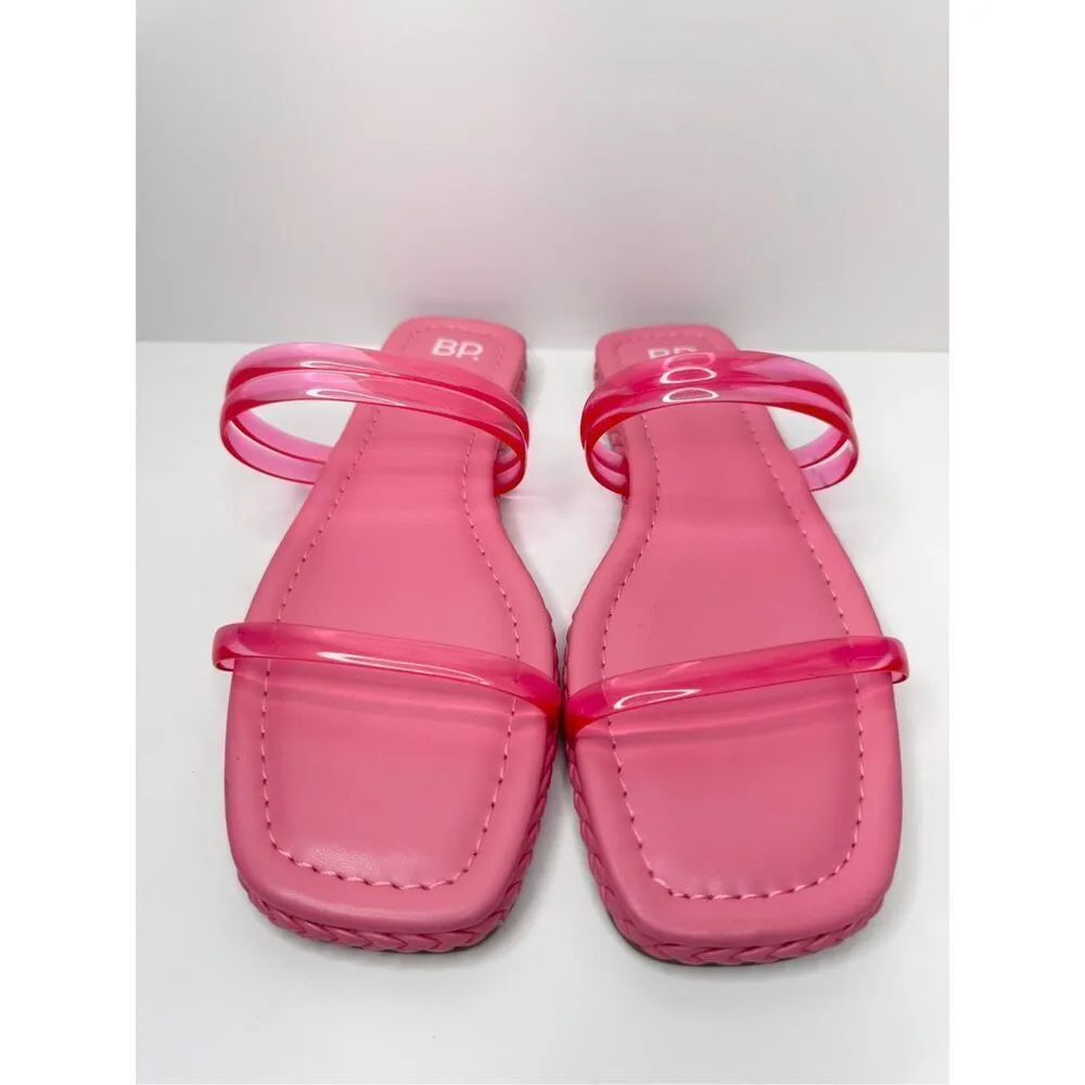 BP Jelly Strap Sandals Womens Size 12 Viola Barbie Pink Braided Slides - Image 4