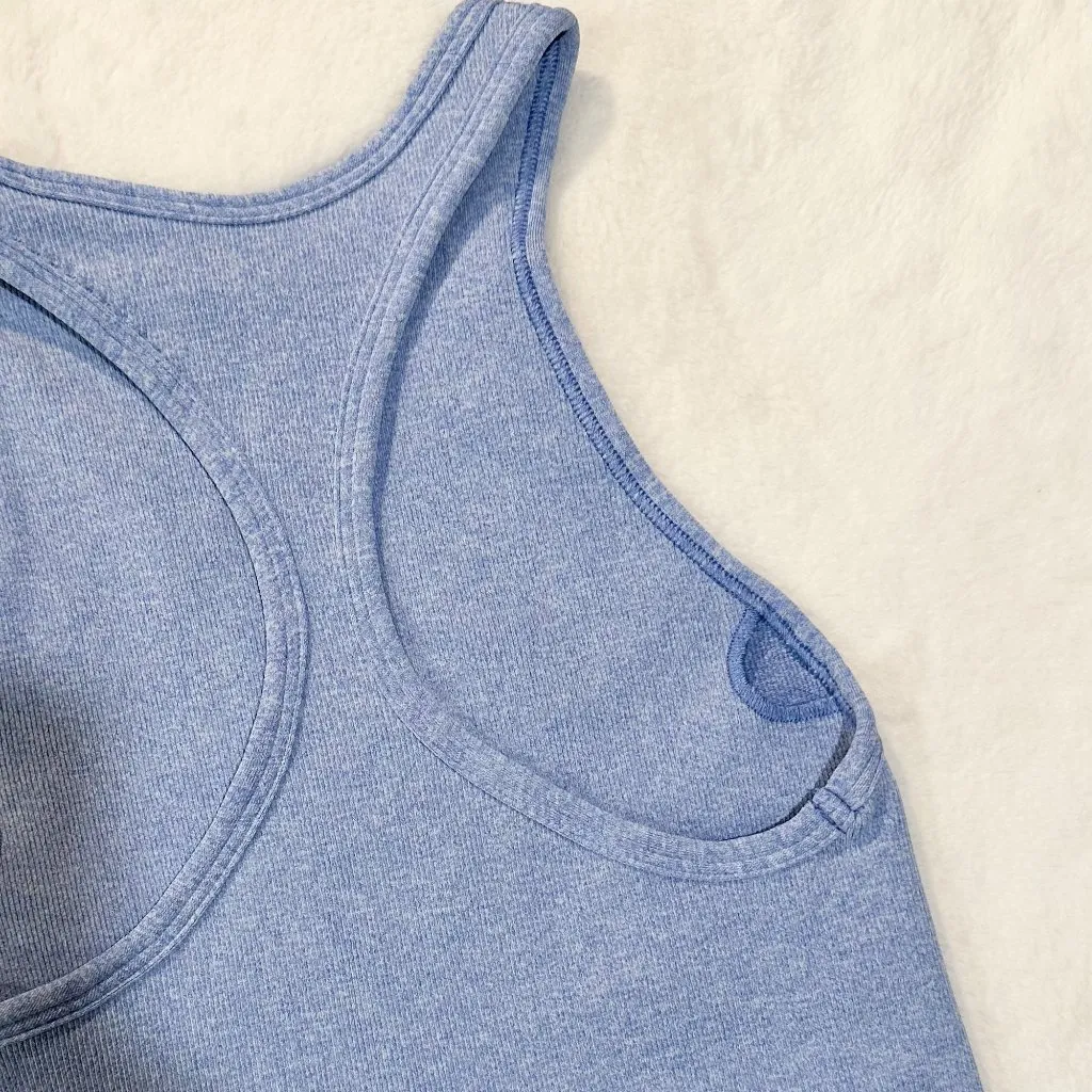 NEW NUX Light Blue High Neck Racerback Active Crop Top - Image 3