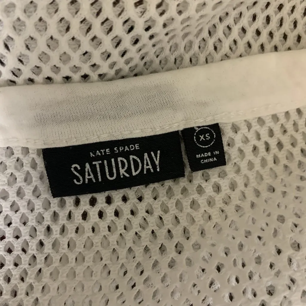 Kate Spade Saturday White Mesh Sleeveless Tunic Dress XS Minimalist Resort‎ - Image 3