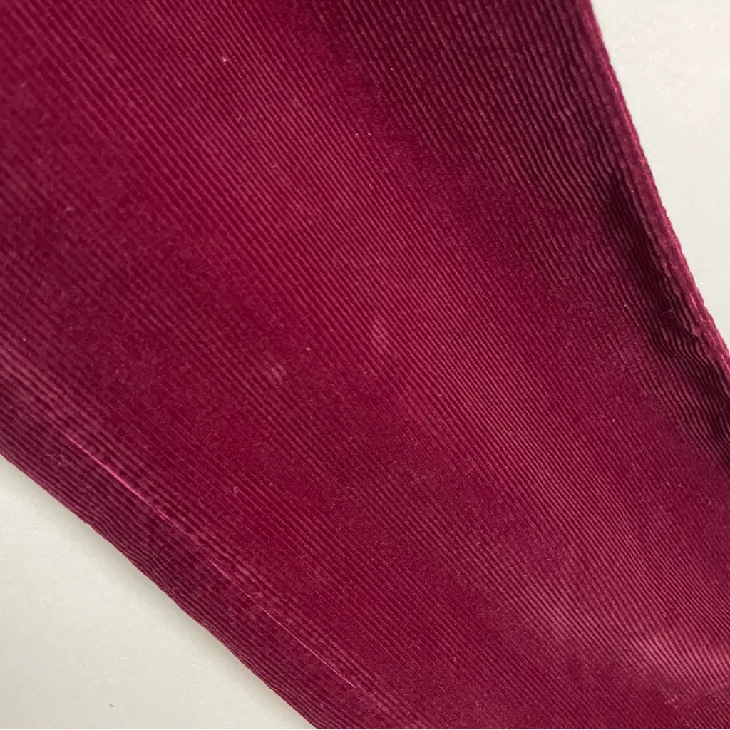 Corduroy‎ Pants Burgundy Dark Red Straight Leg Women High Waisted Rise Pockets Size L - Image 8
