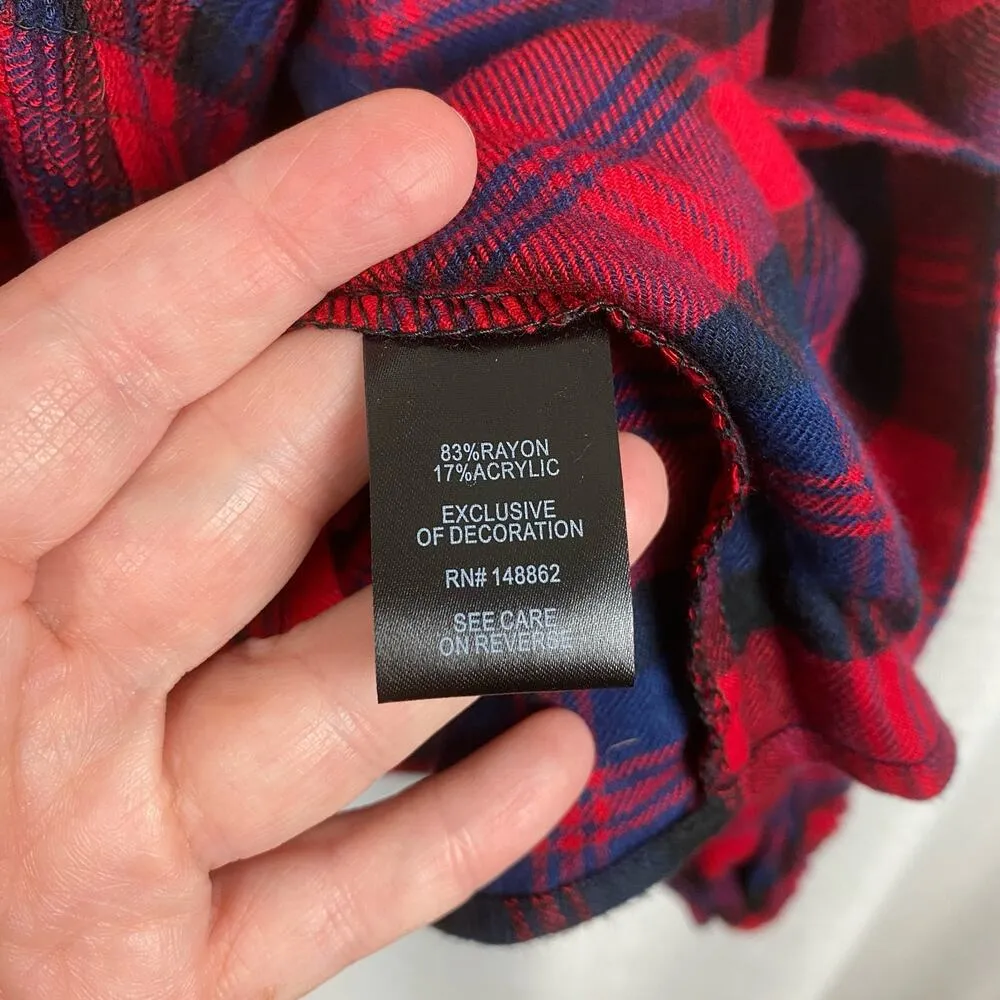 Torrid Red Plaid Brushed Rayon Acrylic Smocked Babydoll Top Sz.2 NWT - Image 13