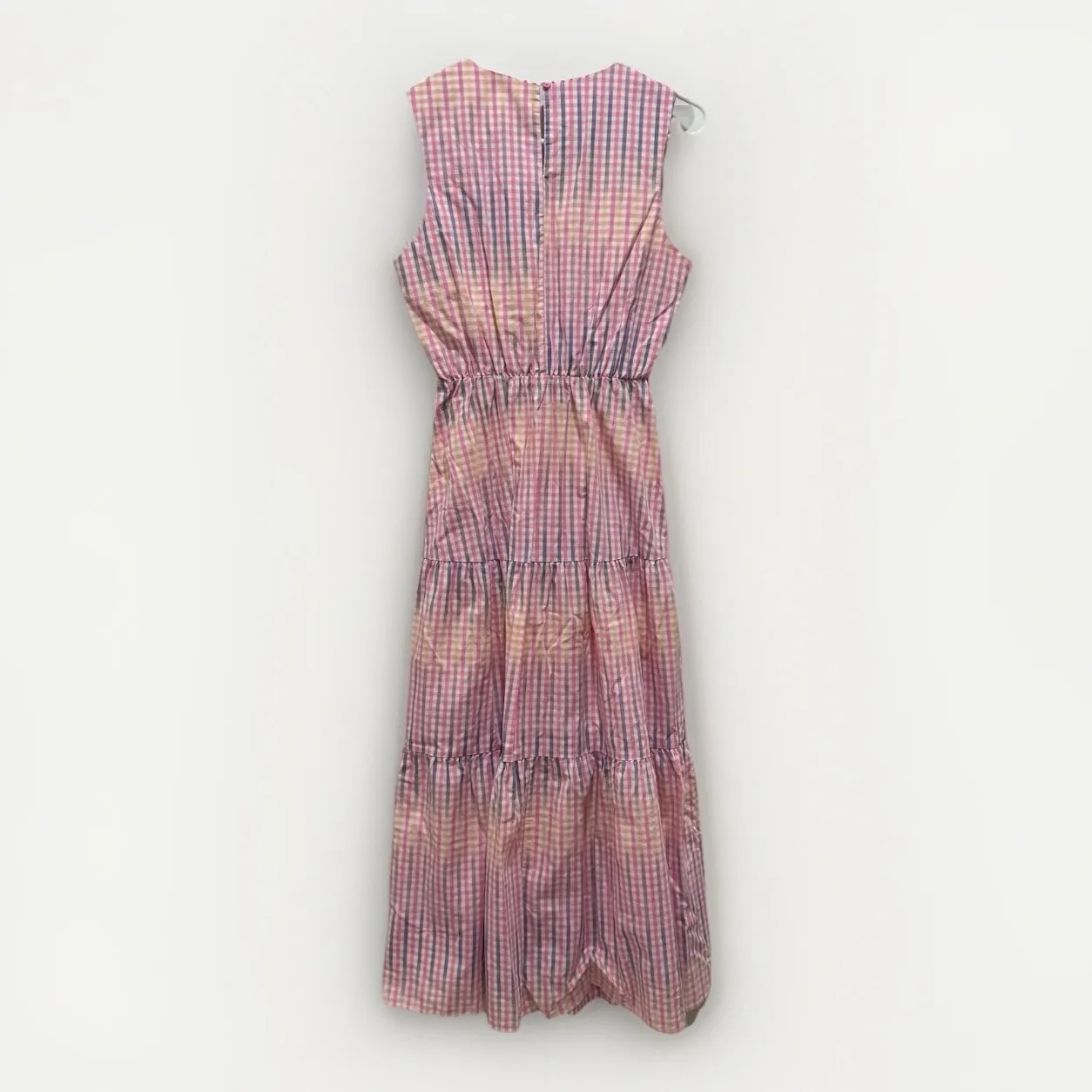 Charter Club Women S Cotton Preppy Party Plaid Midi Baby Shower Pink Blue Dress - Image 9