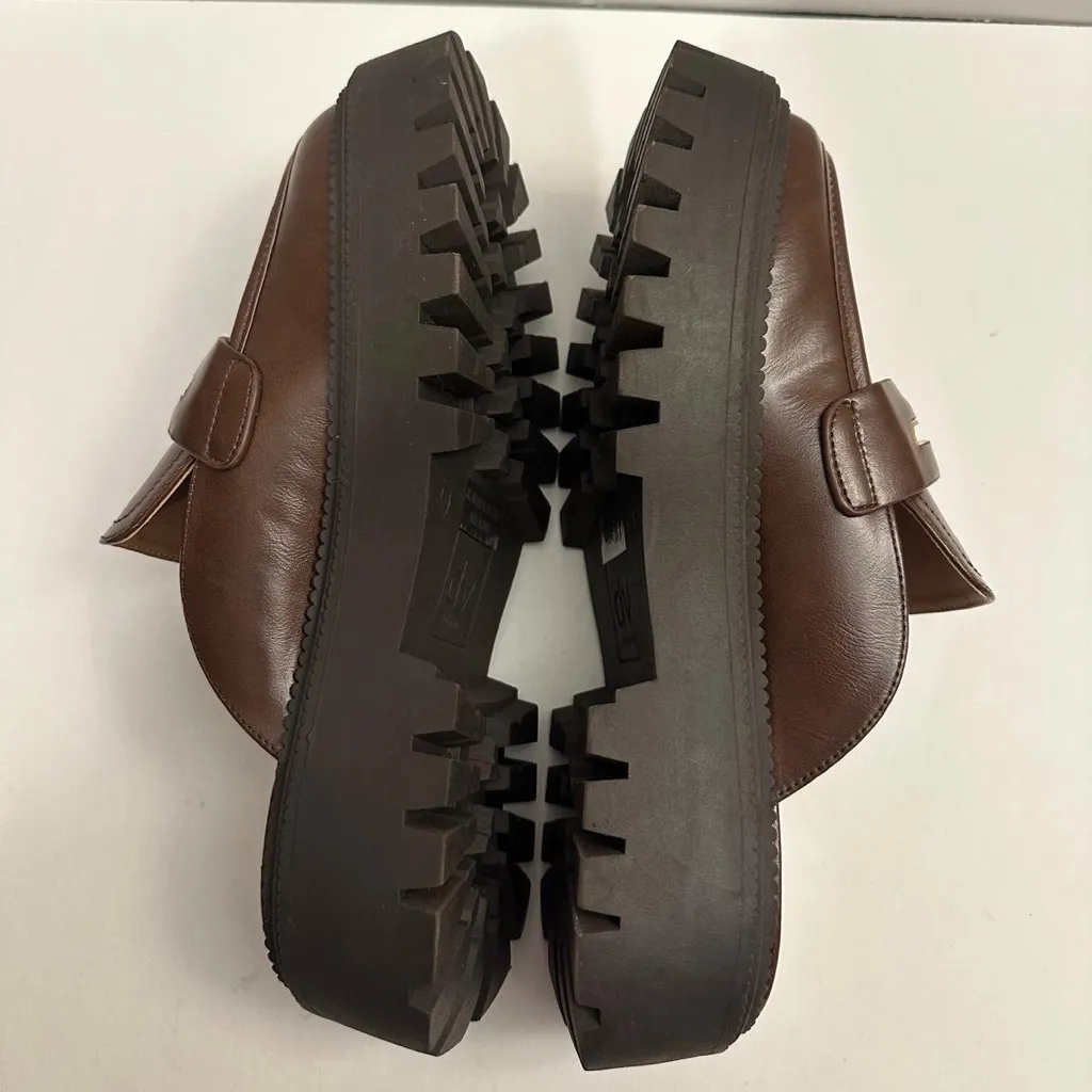 DV BY LIPTUN PLATFORM PENNY LOAFER MULE IN BROWN Size 9.0 - Image 8