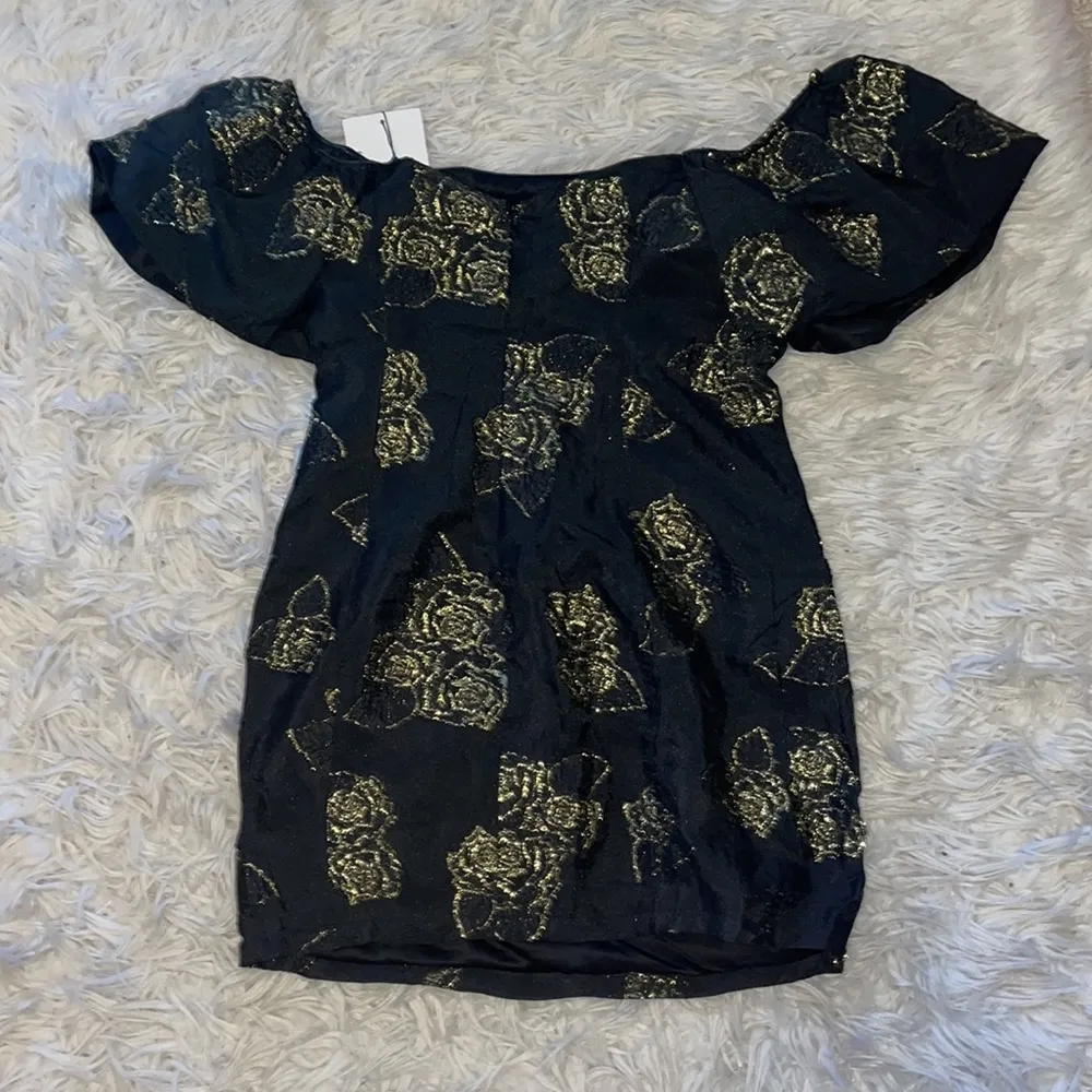 NWT Hello Molly Black and Gold Mini Dress - Image 6