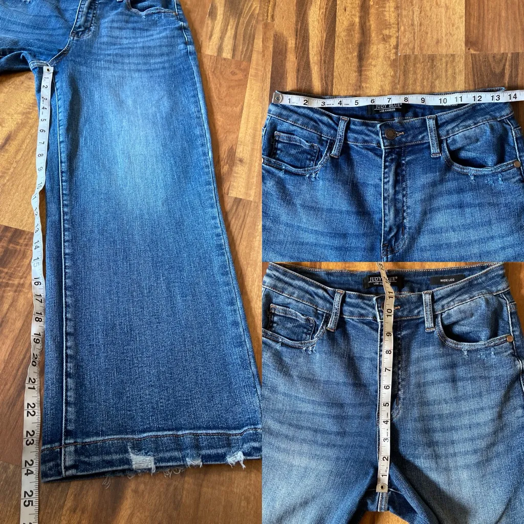 Judy Blue High Rise Vintage Wash Cropped Wide Leg Jeans - Image 9