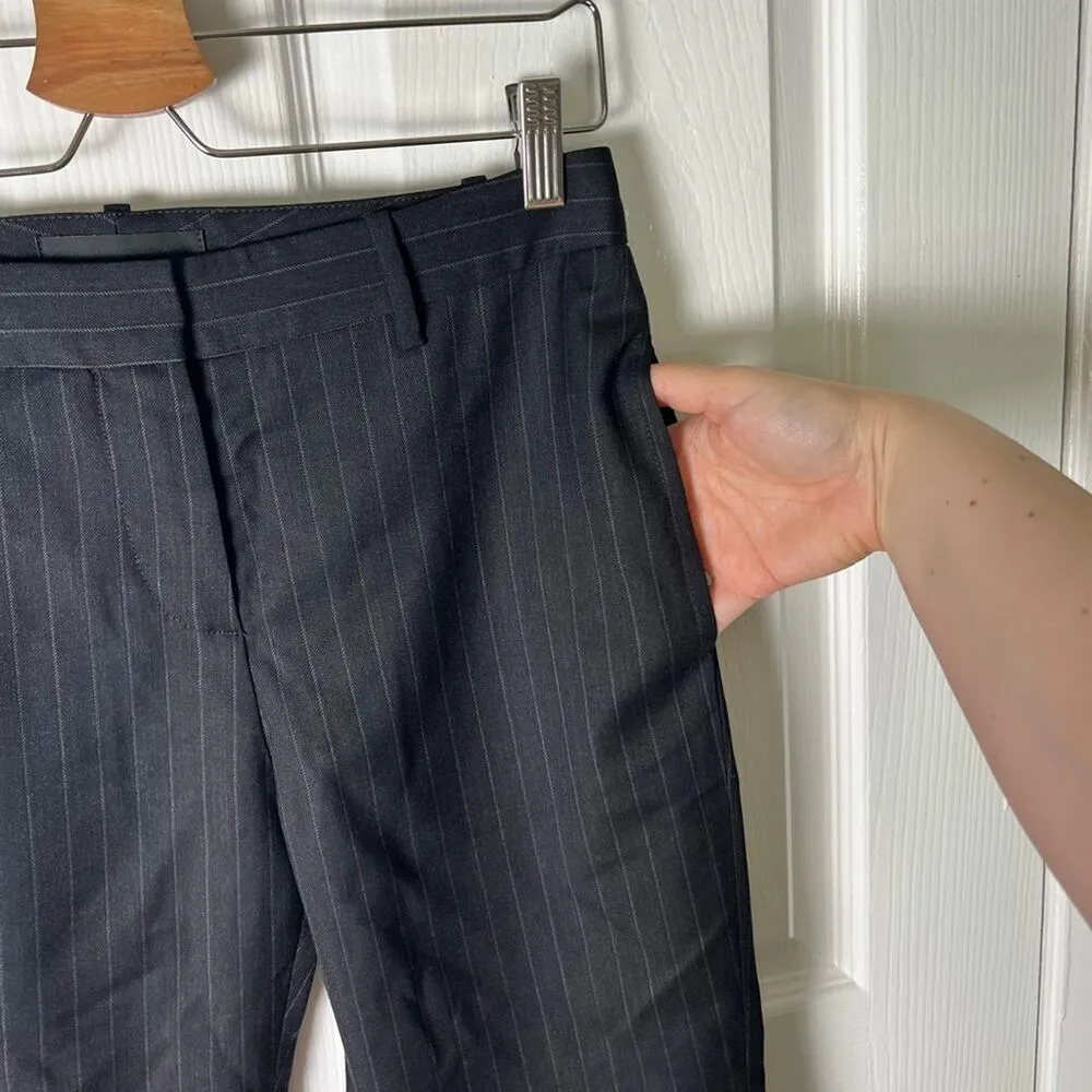 Nili Lotan Gray Wool Blend Tel Aviv Pin Striped Tapered Ankle Trouser Pants 0 - Image 5