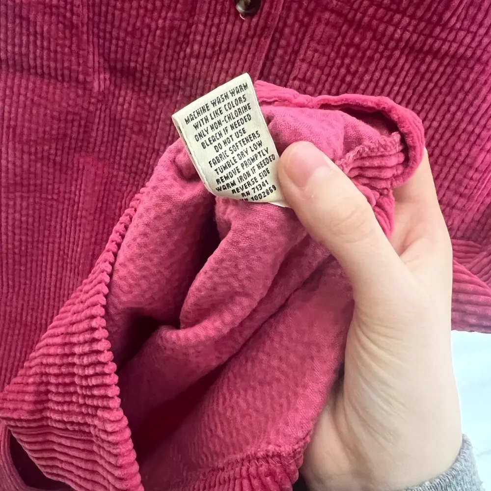 Vintage L.L. Bean Pink Corduroy Button Down Vest - Image 7