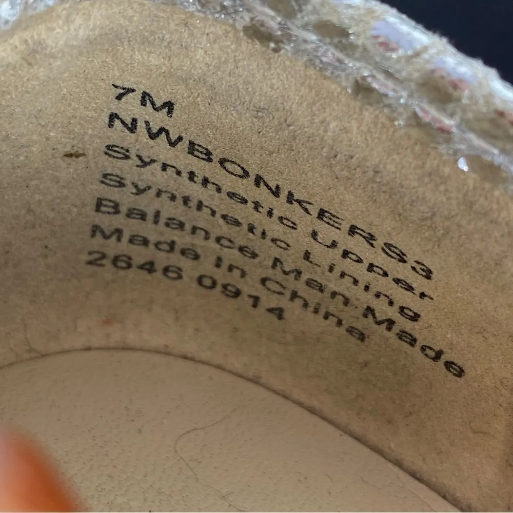 Nine West Bonkers Embossed Metallic Slip On Sneaker Silver Black 7 - Image 9