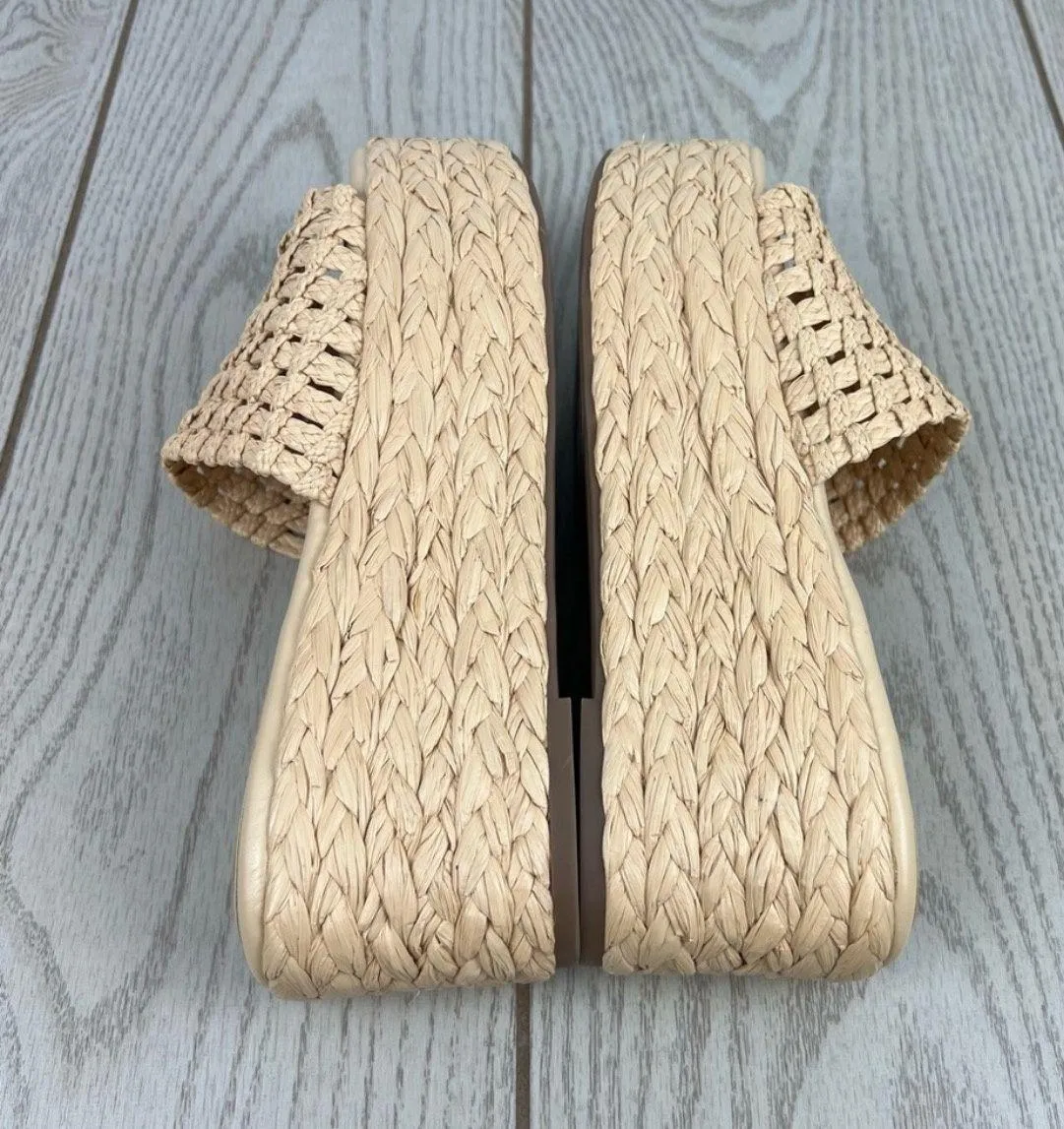 Marc Fisher LTD Women’s Priya Straw Woven Platform Sandal - Image 2