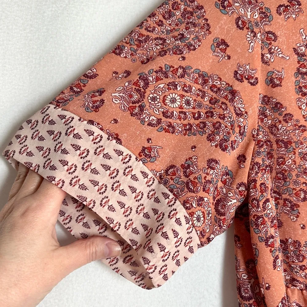 Knox Rose Sheer Boho Blouse XXL Babydoll Peasant Embroidery Floral Pullover - Image 3