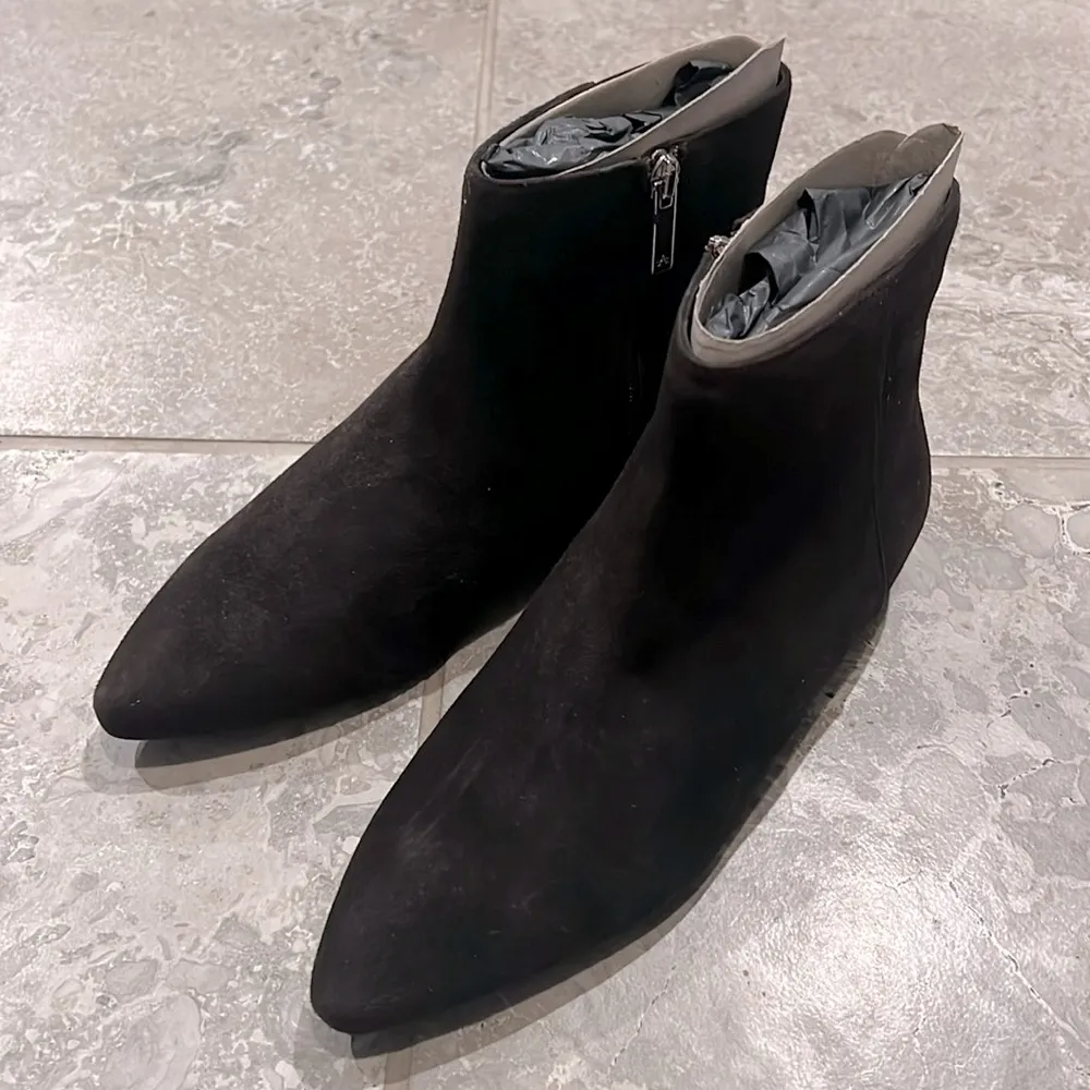 AQUATALIA Prisilla Brown Dress Suede Booties, Size 9 New in Box +DustBag - Image 2