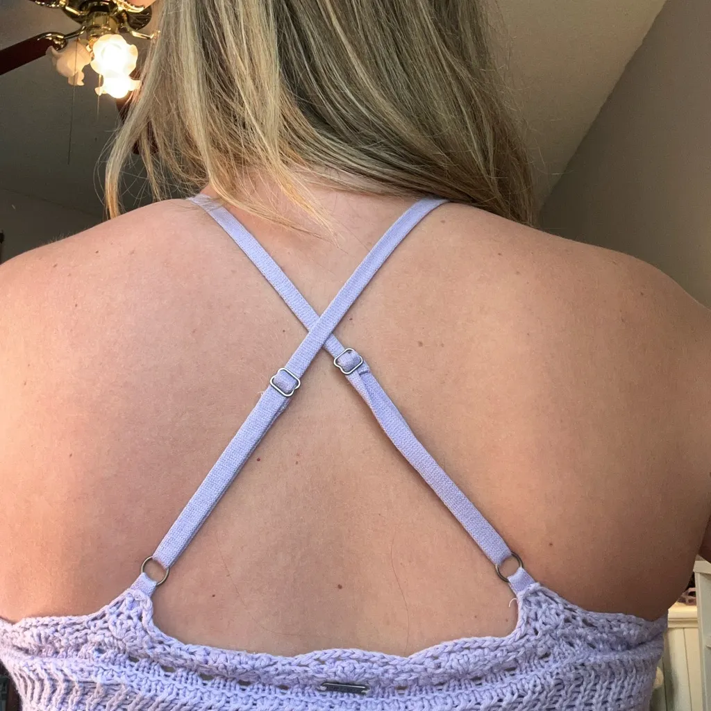 Hollister Purple Crochet Top - Image 4