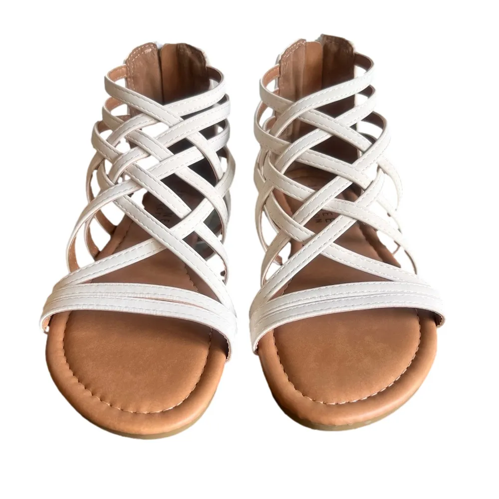 JOURNEE Collection Hanni White Women's Gladiator Shoe Size 6.5 #B1407A - Image 3