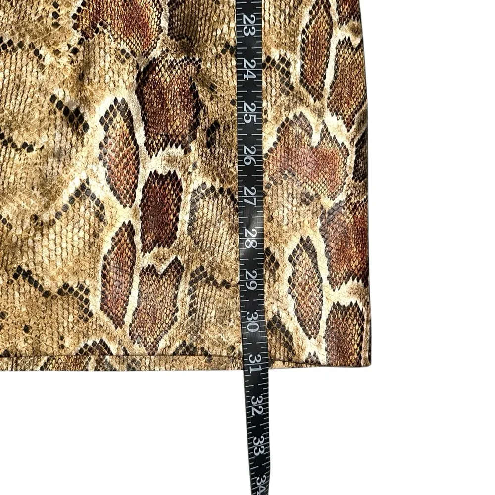 Revolve h:ours Elena One Shoulder Reptile Print Faux Leather Mini Dress SMALL - Image 6