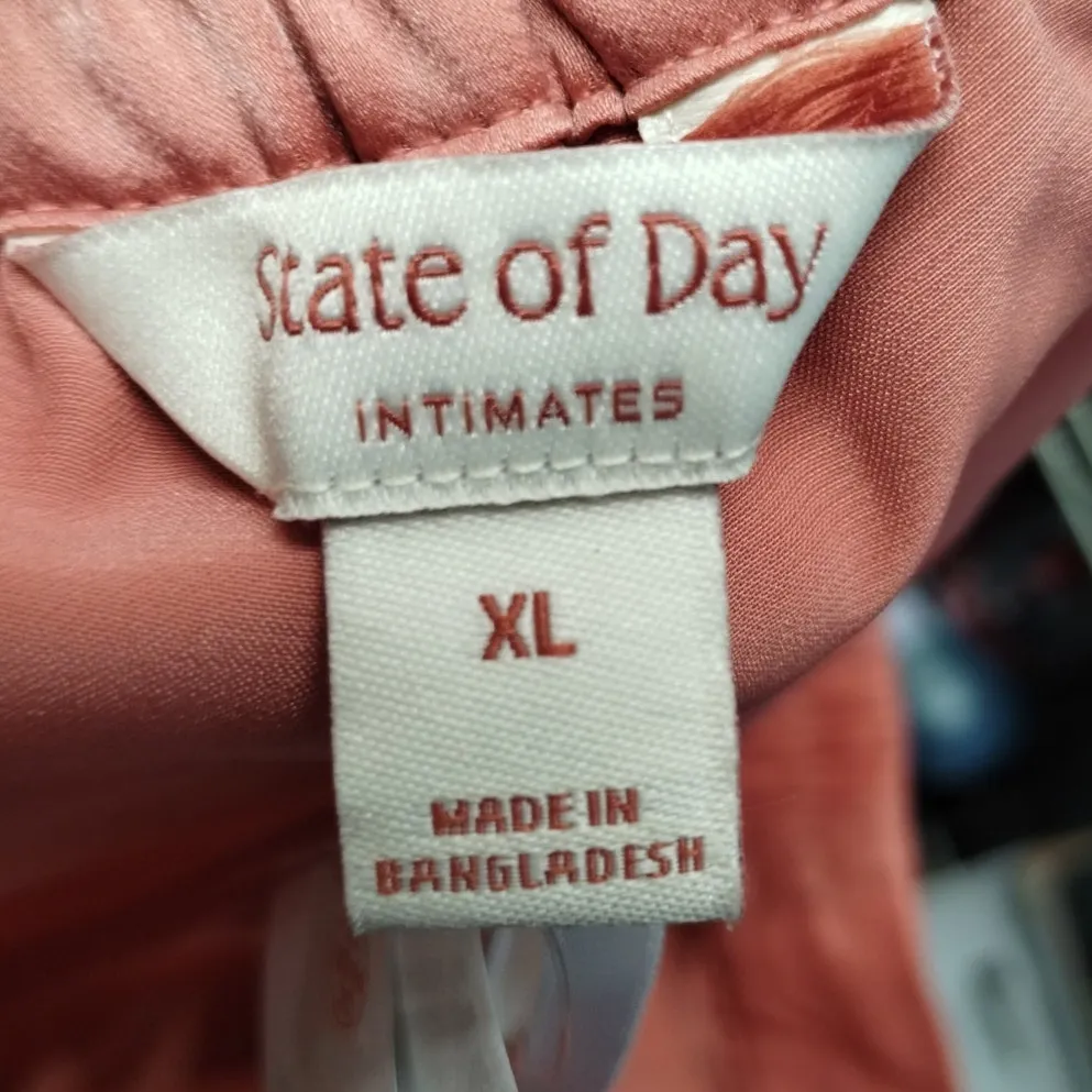 State of Day NWT Size XL Coral Pink Satin Pull - Image 3